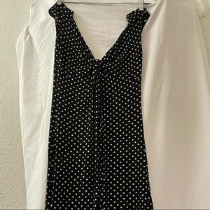Express polka dot black v neck dress